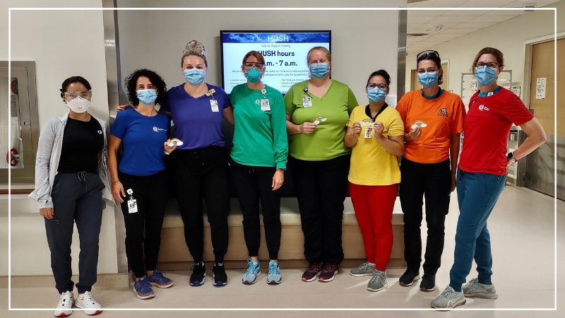 Group of nurses taking a selfie in a hospital unit